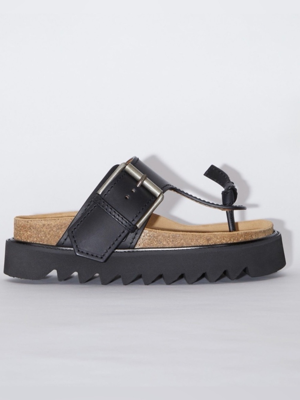 Acne Studios Platform Leather Sandals Black Made in Italy size 37 US 7 - Picture 3 of 10